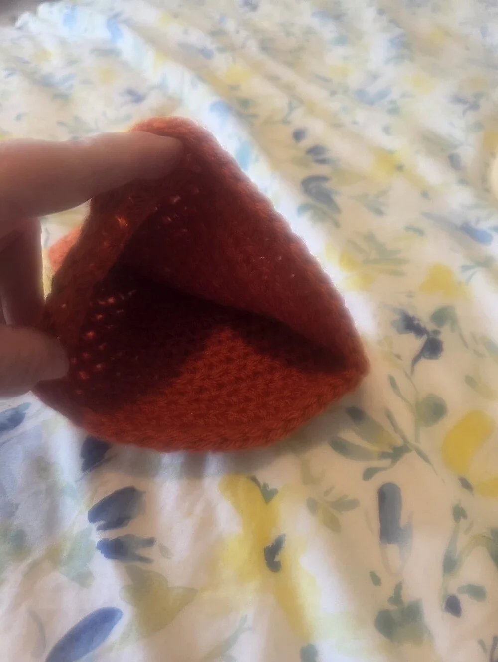 Handmade Crochet Newborn Pumpkin Beanie - Orange with Green Stem